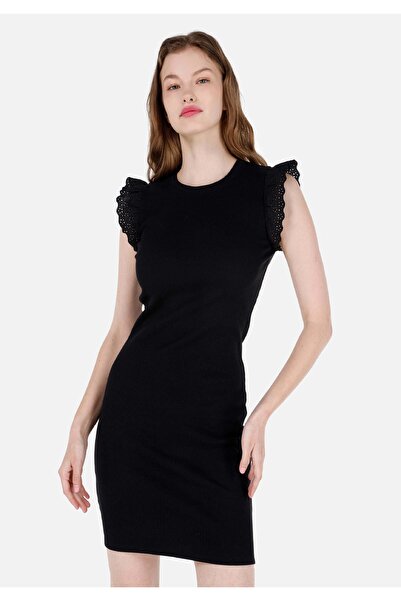 Colin's Slim Fit Knitted Women's Black Short Sleeve Dress