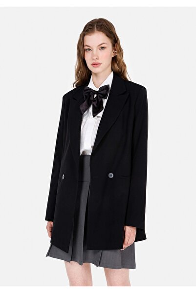 Colin's Γυναικείο μαύρο μπουφάν Regular Fit Υφαντό