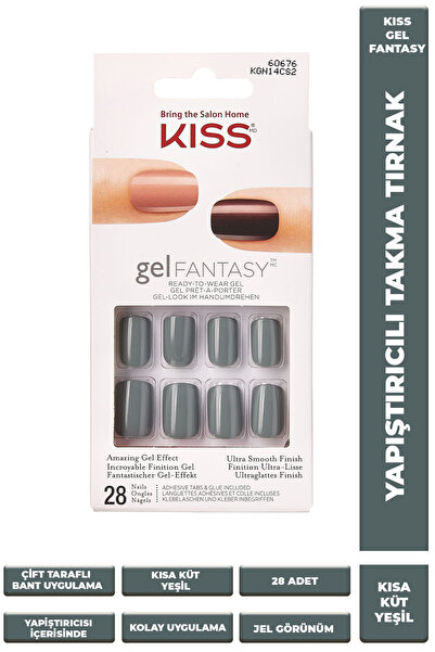 Kiss Takma Tırnak Yapıştırıcılı ve Çift Taraflı Bant ile Uygulama Kısa Yeşil ...