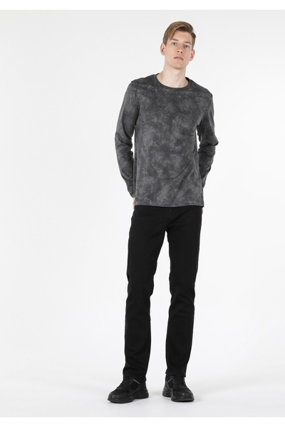 Colin's Ανδρικό μακρυμάνικο μπλουζάκι ανθρακί - Κανονική εφαρμογή Cl1057371