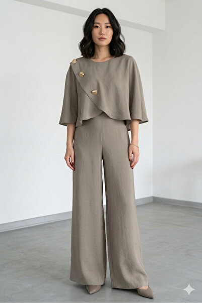 Suziş SET BLUZĂ ȘI PANTALONI CU DETALII CU NASTURI AURII 4SART01