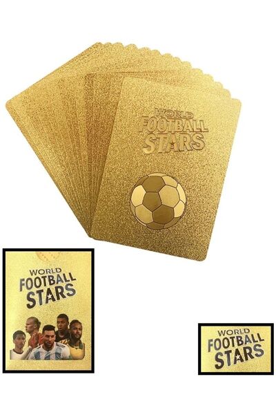 OYUNCAKSAHİLİ FOOTBALLER 60 PIECES METALLIZED FLEXIBLE NON-BRITTING CARD GOLD...