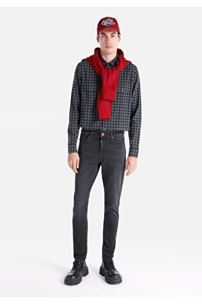 Colin's Pantaloni negri pentru bărbați, slim fit, cu talie joasă, cu picioare...