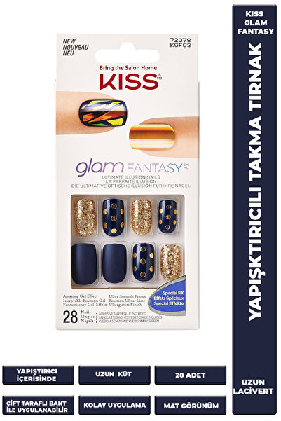 Kiss Takma Tırnak Yapıştırıcılı Ve Çift Taraflı Bant ile Uygulama Uzun