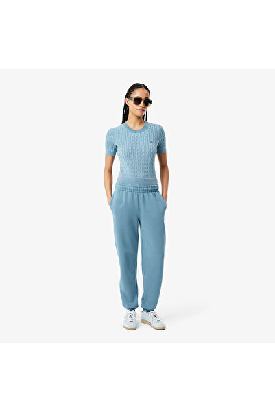 Lacoste Kadın Straight Fit Organik Pamuk Mavi Eşofman Altı