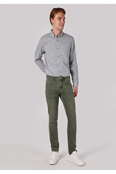 Colin's بنطال جينز نيلي للرجال بقصة مستقيمة وخصر منخفض وساق مستقيمة