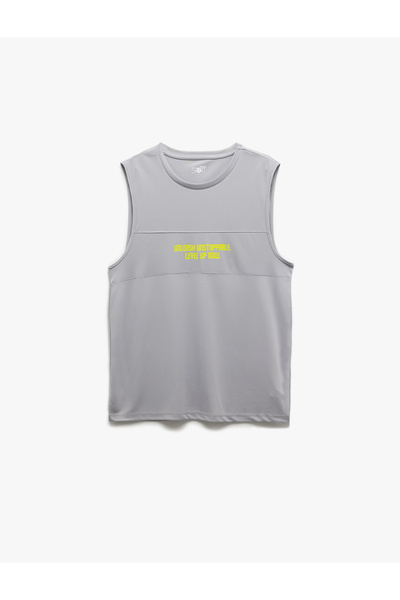 Koton Printed Crew Neck Sleeveless Athlete's Tank Top