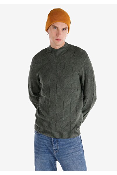Colin's Green Men's Turtleneck Regular Fit Sweater