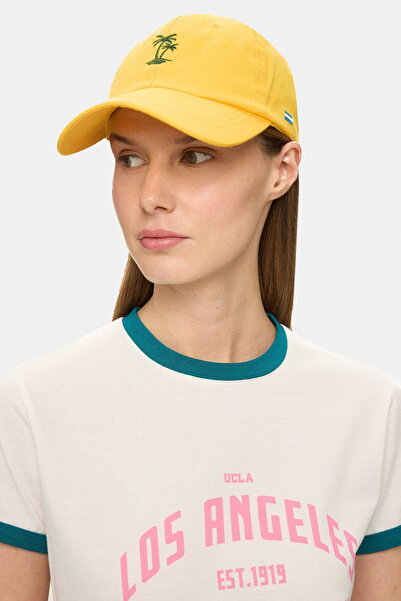 UCLA ANISTON قبعة بيسبول صفراء مطرزة - قبعة للجنسين