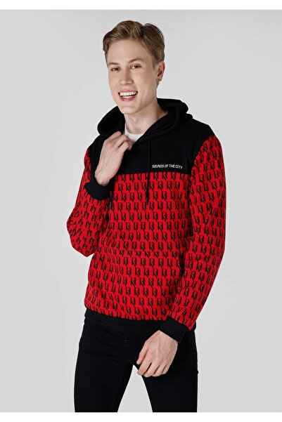 Colin's Regular Fit Knitted Men's Red Sweatshirt