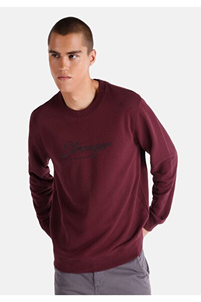 Colin's Men's Burgundy Sweatshirt with Regular Fit