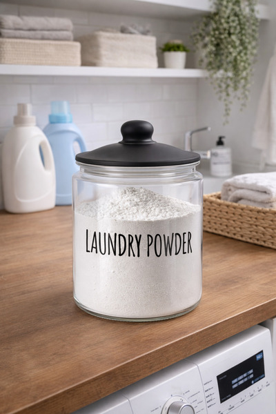 MİS KİTCHEN Glass Laundry Detergent Box with Lid 3800 ml – Large Size Deterge...