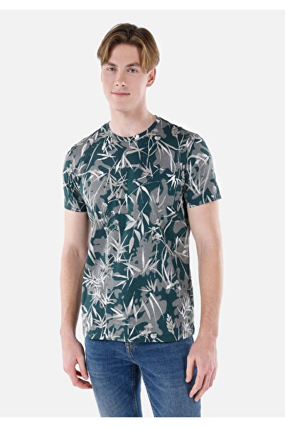 Colin's تي شيرت رجالي بأكمام قصيرة ومطبوع برقبة دائرية وقصة عادية