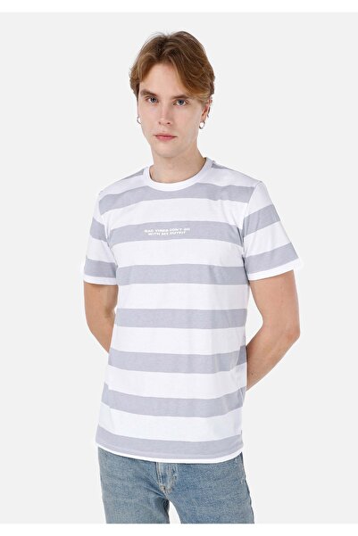 Colin's تي شيرت رجالي بأكمام قصيرة ورقبة دائرية مطبوع باللون الرمادي Cl 1067726