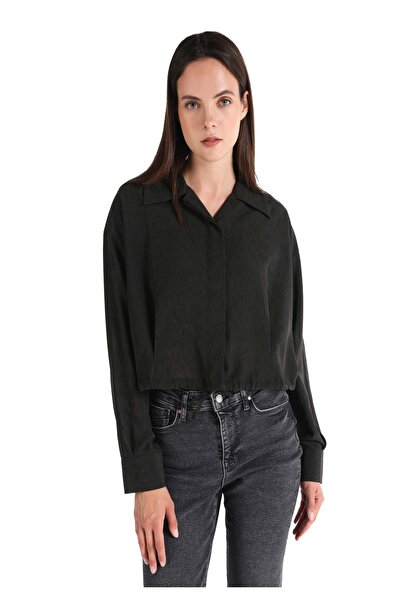 Colin's Cămașă cu mânecă lungă, antracit, cu gât drept, pentru femei