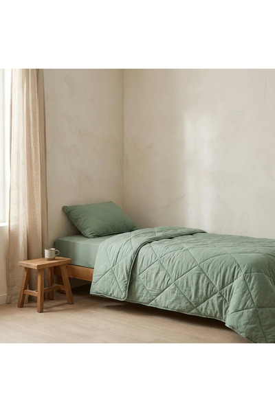 Penelope Microfiber Kumaş Tek Kişilik Yeşil Yastık Yorgan Seti - Colors in Co...