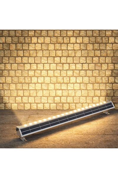newnet Güneş Enerjili Wall Washer - Kumandalı Günışığı LED Tabela -Taş Duvar ...