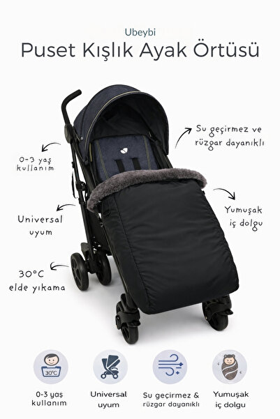 Universal Puset Kışlık Ayak Örtüsü - Su Geçirmez Rüzgar Dayanıklı Bebek Arabası Footmuff