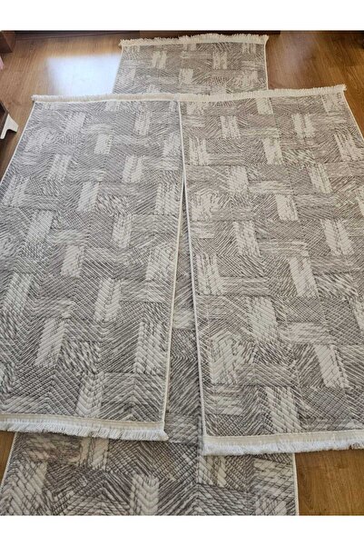 AKSU DESA GRİ YIKANABİLİR MODERN KAYMAZ TABAN YATAK ODASI ANTRE HOL TAKIMI 3L...