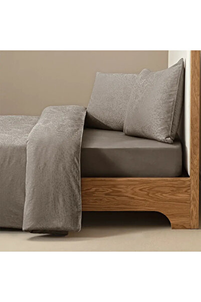 100% Cotton Satin Duvet Cover Set 200x220 cm Stone - Plume Series