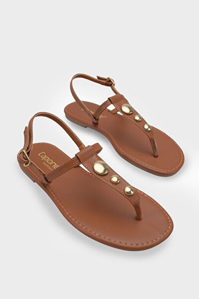 Capone Outfitters Γυναικεία σανδάλια Celia Flat Heeled Flip Flops με μεταλλικ...
