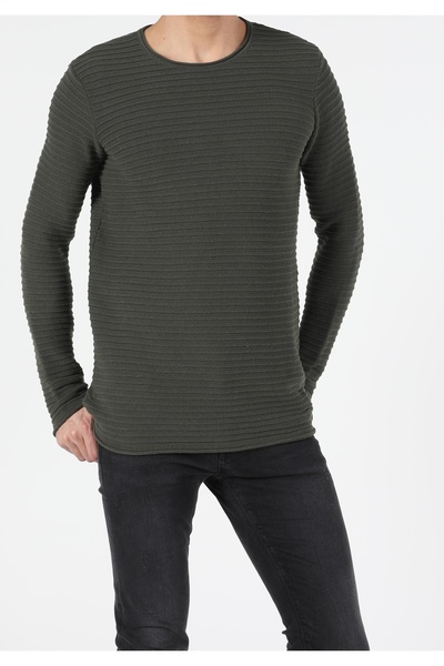 Colin's Slim Fit Yuvarlak Yaka Erkek Yeşil Kazak