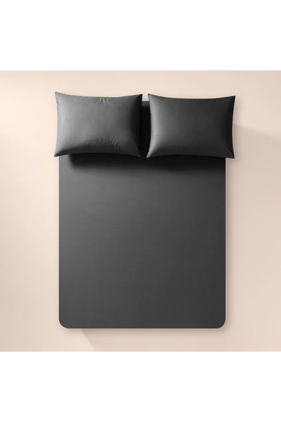 Penelope 100% pamuk perkal plahta sa gumom 200x200 cm antracit - serija Pure