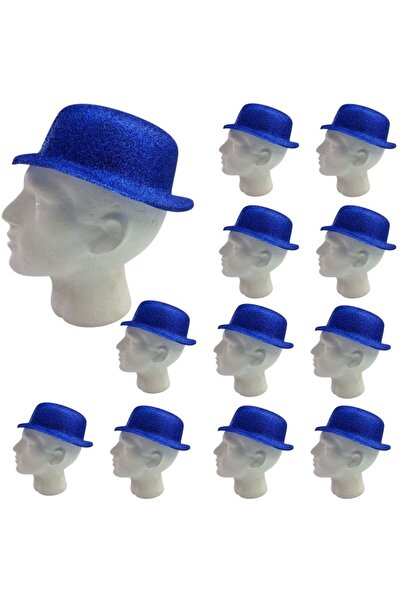 partidolu 12 штук синіх блискучих круглих пластикових капелюхів для вечірок -...