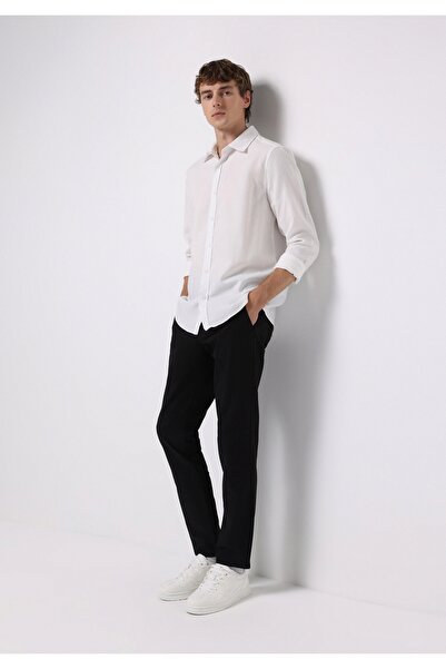 Colin's slim fit Pantaloni negri pentru bărbați, cu talie medie și picior dre...