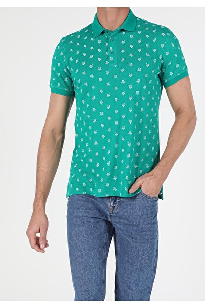 Colin's تي شيرت رجالي ذو قصة عادية وياقة بولو وأكمام قصيرة باللون الأخضر