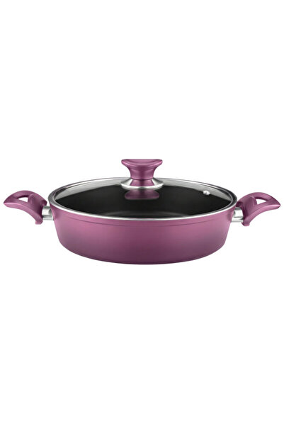 Arzu Çelik 26 cm Granite Pot & Pilav Pot Glass Lid - Purple