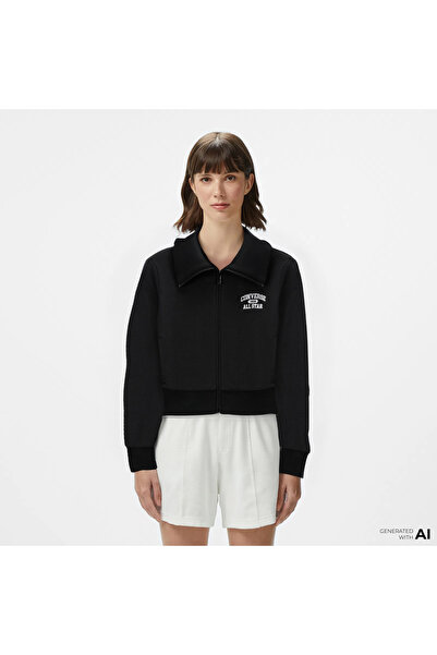 Converse Kadın Fermuarlı Siyah Ceket