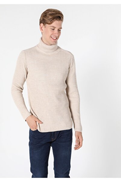 Colin's Pulover gri pentru bărbați, slim fit, cu gât roscat