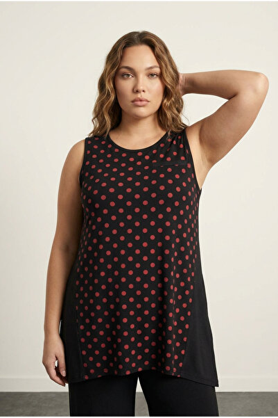 Stil Diva Αμάνικη μπλούζα μεγάλου μεγέθους με πουά μπροστά 302253