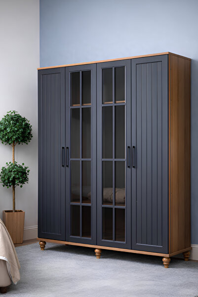 arionkids Ozan 4 Kapaklı Dolap | %100 MDF | REHAU Kapaklı | Ağaç Ayaklı