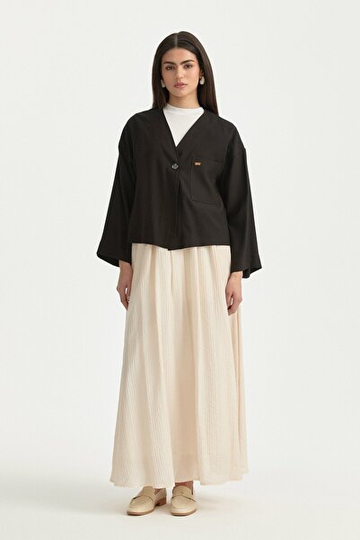 Nihan V-Neck Lyocell Jacket Black