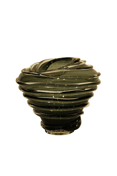 Lucky Art Bol din sticlă Luckyart cu inel verde 25x25x21cm