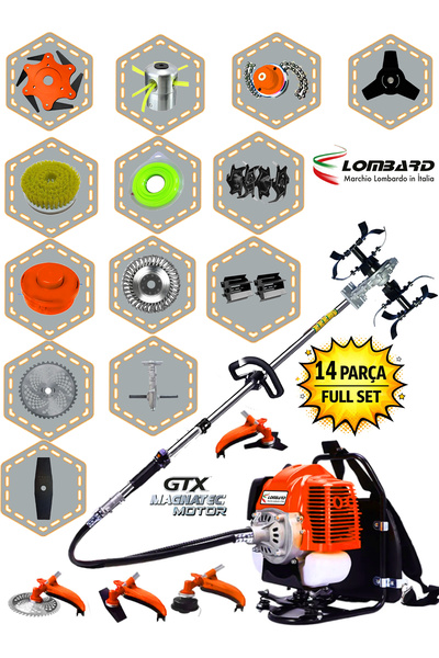 Cros LOMBARD İtaly MILANO-X14 Seri Sırt Tırpan+ Akrobat Çapalama + Toprak Eşe...