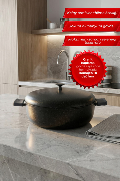 Aryıldız PRO GRADE K.TENCERE 24 CM SİYAH