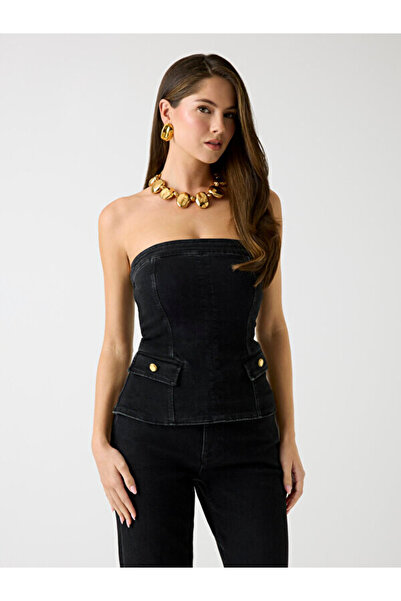 Guess Doris Kadın Modal Karışımlı Denim Bluz