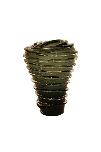 Lucky Art Luckyart Cam Yeşil Halkalı Vazo 25,5x25,5x30cm