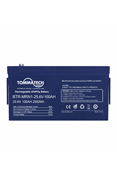 Tommatech Marine ABS Kasa 25.6V 100AH LFP Lityum Batarya