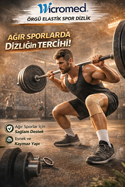 Bej Spor Elastik Ortopedik Örme Dizlik, Rahat ve Destekli Spor Aksesuarı