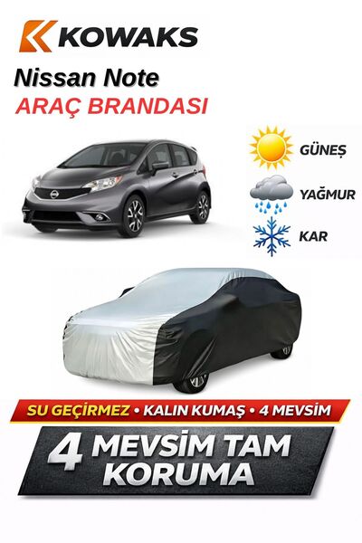 KOWAKS Nissan Note Oto Branda, Araba Brandası, Siyah-Gri