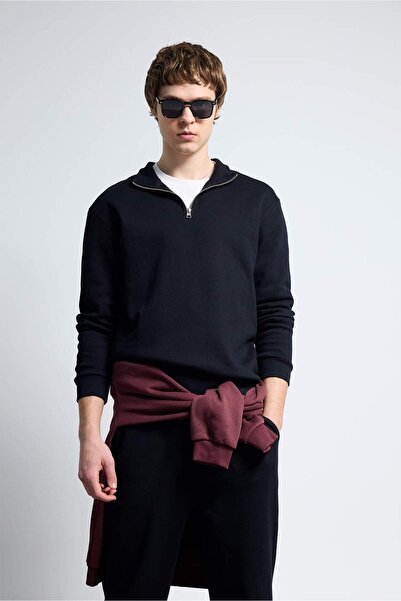 DeFacto High Collar Half-Zip Sweatshirt F9323Ax26Sp