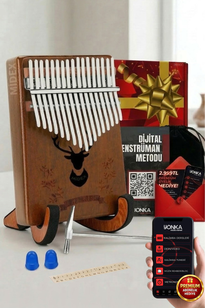 Midex KLX-880-PAK Hakiki Ağaç Kalimba 17 Tuşlu Full Set