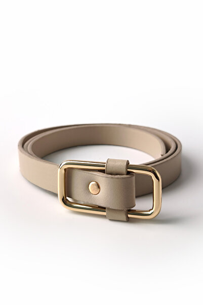 Ecrou Rectangular Buckle Belt Beige