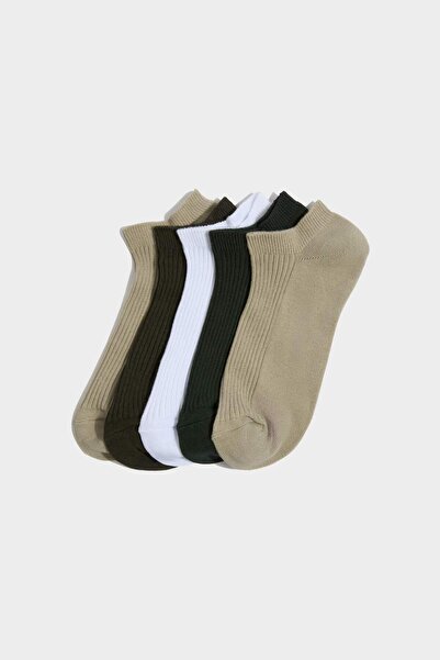 DeFacto Удобни дамски памучни чорапи с ластик, 5 чифта H0960AXNS