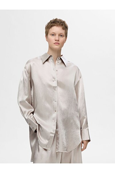 Selected Femme Satinbluse Langarm