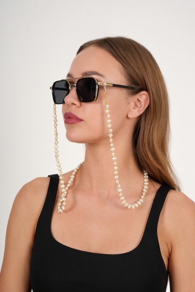 JULIANO Heart Pearl Gold Glasses Chain